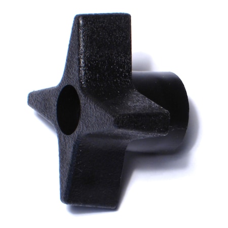 Midwest Fastener 6mm-1.0 x 45mm Black Plastic Coarse Thread 4-Prong Thru-Hole Knobs 4PK 78183